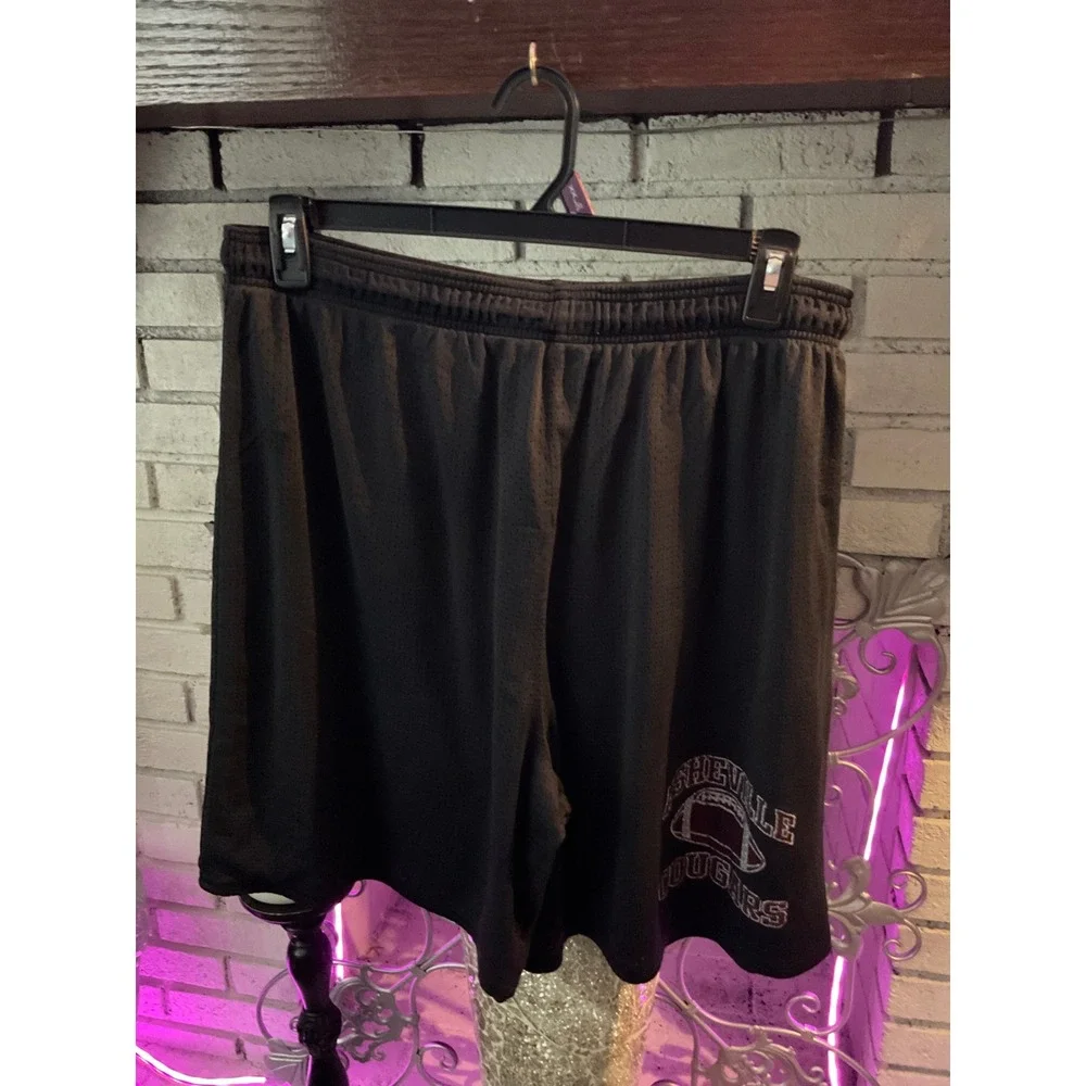 Russell Athletic Asheville Cougars Football Mesh Shorts Black Mens XL Athletic
